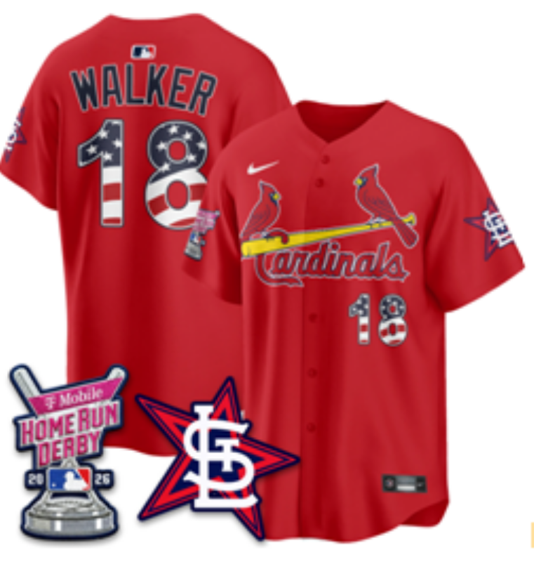 Men 2026 St.Louis Cardinals #18 Walker red Nike MLB Jersey 0728001->st.louis cardinals->MLB Jersey